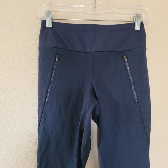 Athleta Peak Hybrid Fleece Tight Legging Size Xsmall Navy Blue Thermal Athletic - Picture 2 of 10